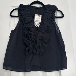 Elegant Black Zara Ruffle Top